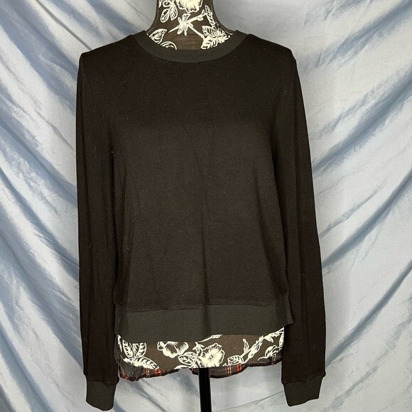 NICOLE MILLER silk combo top in black - Picture 2 of 5